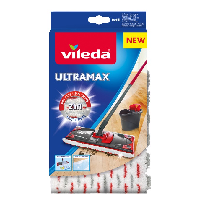Kestävää ja helposti puhdistavaa mikrokuitua – UltraMax 2in1 vaihtomoppi